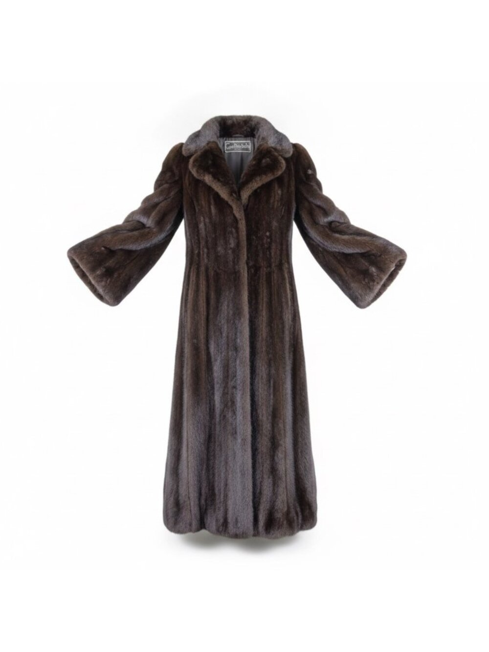 Garfinckels Womens Brown Mink Fur Coat Luxury Vintage Full Length Winter Warm